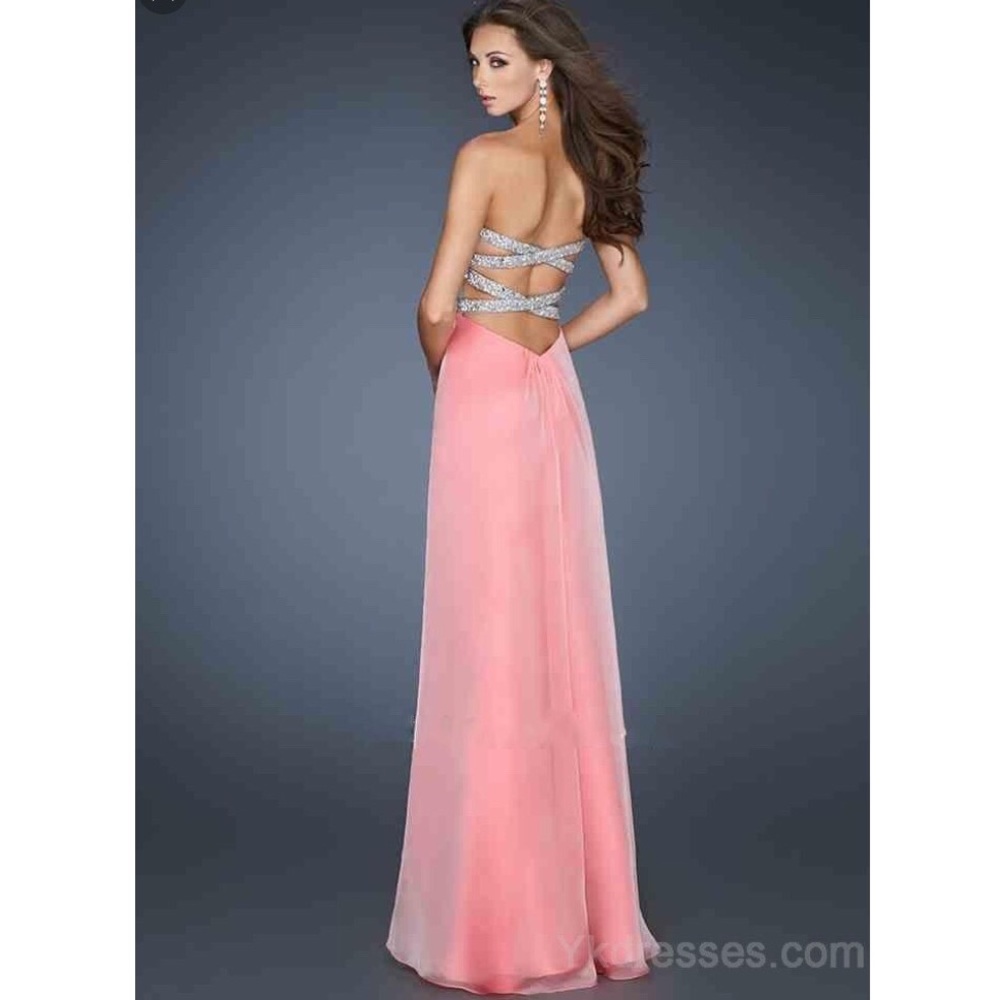 La Femme 18646 Strapless Prom Dress in PEACOCK